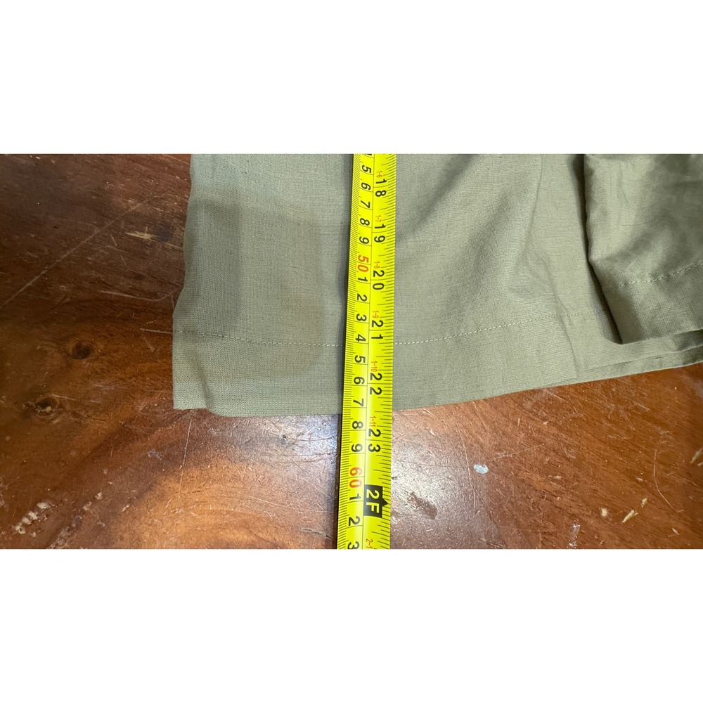 Uniqlo Women Olive Green Linen Blend Belted Pleated Shorts Size L Hiking Beach - Picture 7 of 12